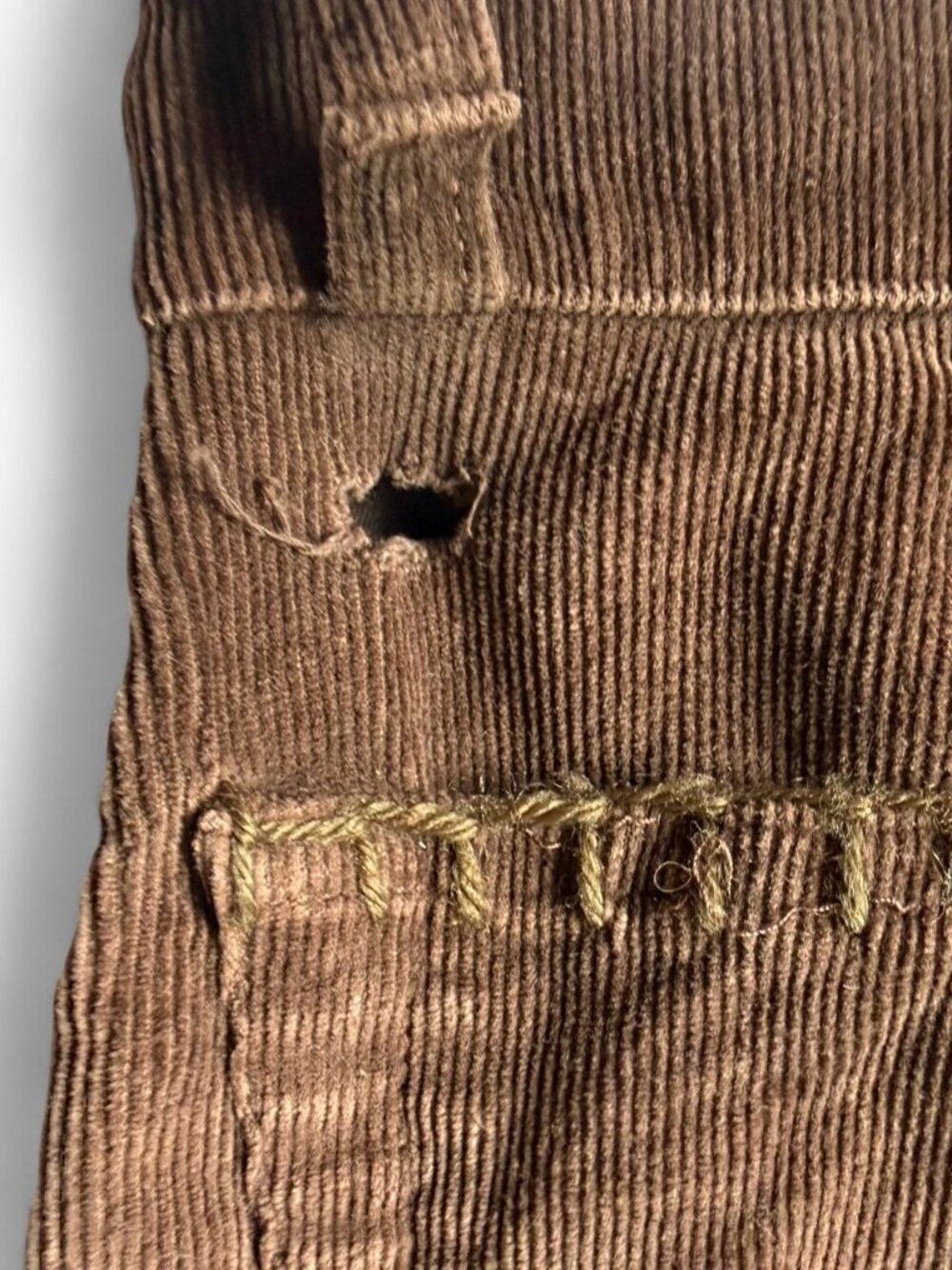 Brown corduroy D&G pants with stitching on pockets and embroidery on front - Picture 6 of 6